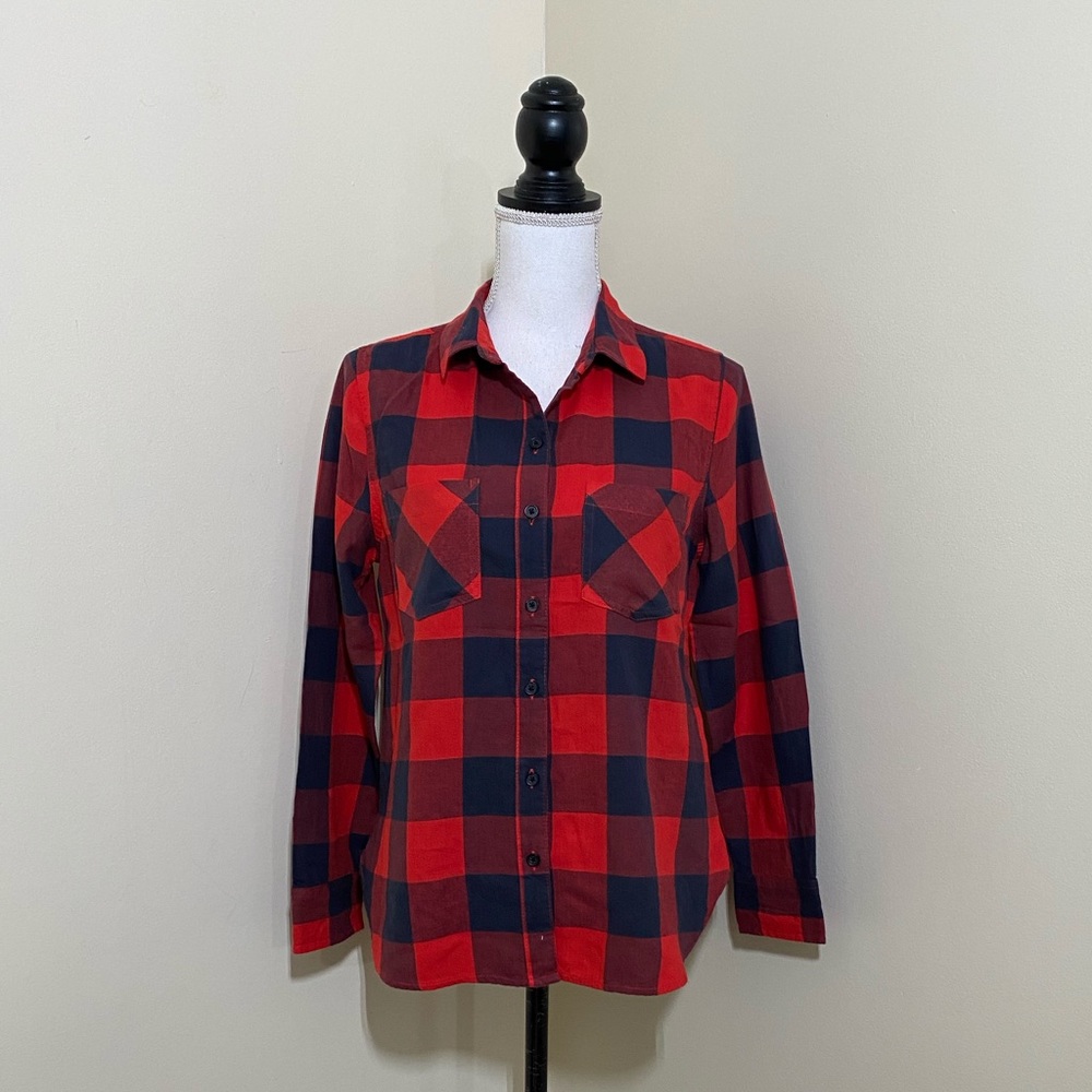 Old Navy Women’s Plaid Button-Up Shirt Size Medium | Casual Flannel Top